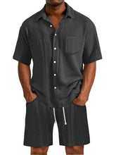 men-s-daily-wrinkled-texture-pocket-shirt-shorts-set-1063